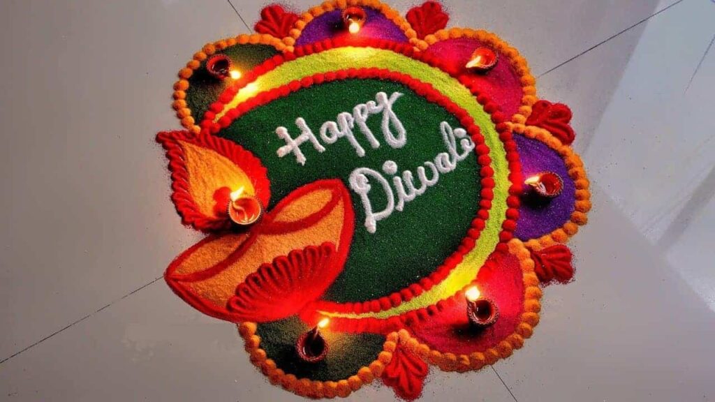 Attractive Deepawali rangoli Happy Diwali Shayari in Hindi | Diwali Wishes in Hindi